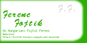 ferenc fojtik business card